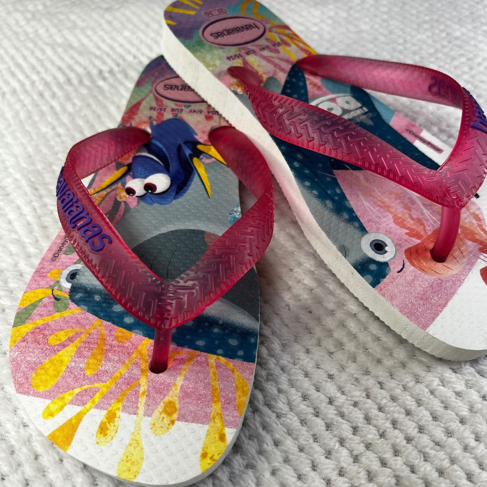Havaianas Dory Disney Kids Flip Flops Pink Blue Size 3/4Y EUR 35/36